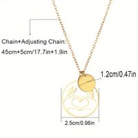 Stainless Steel Retro Simple Style Heart Shape Plating Carving Pendant Necklace main image 7