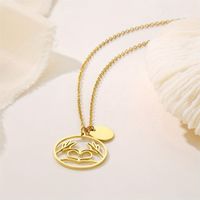 Stainless Steel Retro Simple Style Heart Shape Plating Carving Pendant Necklace main image 3