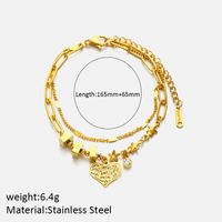 Elegant Simple Style Star Heart Shape Solid Color Stainless Steel Zircon Bracelets In Bulk main image 2