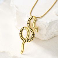 Stainless Steel Elegant Simple Style Plating Snake Pendant Necklace main image 5