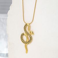 Stainless Steel Elegant Simple Style Plating Snake Pendant Necklace main image 6