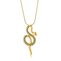 Stainless Steel Elegant Simple Style Plating Snake Pendant Necklace main image 3