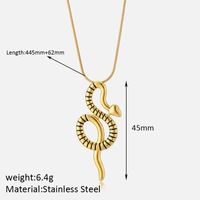 Stainless Steel Elegant Simple Style Plating Snake Pendant Necklace main image 2