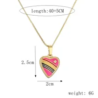 Ig Style Simple Style Pentagram Rainbow Heart Shape Copper Enamel Plating Inlay Zircon Gold Plated Pendant Necklace main image 2