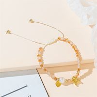Simple Style Letter Artificial Crystal Beaded Braid Women's Bracelets main image 5