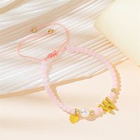 Simple Style Letter Artificial Crystal Beaded Braid Women's Bracelets main image 8