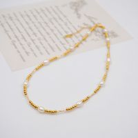 Freshwater Pearl Copper Gold Plated Casual Vintage Style Vacation Beaded Plating Round Necklace main image 4