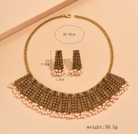 Vintage Style Color Block Square Alloy Plating Inlay Rhinestones Women's Jewelry Set main image 2