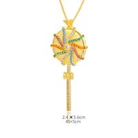 Ig Style Simple Style Rainbow Lollipop Copper Plating Inlay Zircon Gold Plated Pendant Necklace main image 6