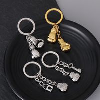 Simple Style Boxing Gloves Key Lock Titanium Steel Plating 18K Gold Plated Bag Pendant Keychain main image 3