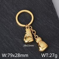 Simple Style Boxing Gloves Key Lock Titanium Steel Plating 18K Gold Plated Bag Pendant Keychain sku image 4