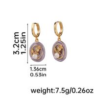 1 Pair Retro Baroque Style Flower Enamel Plating Inlay Freshwater Pearl Copper Freshwater Pearl 18k Gold Plated Drop Earrings sku image 1
