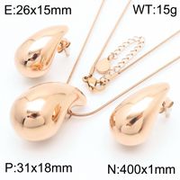 1 Pair Modern Style Water Droplets Plating Stainless Steel 18K Gold Plated Ear Studs sku image 93