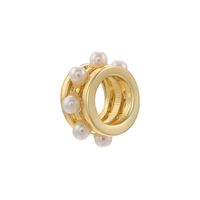 1 Piece Brass Artificial Pearls Round Beads sku image 1