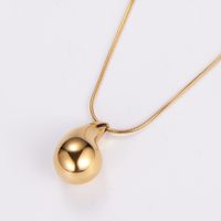 Stainless Steel 18K Gold Plated Elegant Water Droplets Pendant Necklace main image 5