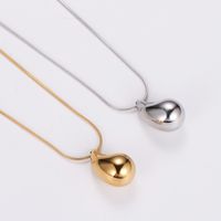 Stainless Steel 18K Gold Plated Elegant Water Droplets Pendant Necklace main image 1