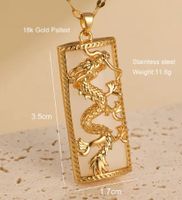 Elegant Dragon Stainless Steel Plating 18k Gold Plated Necklace main image 2