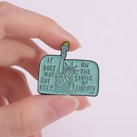 Cute Cartoon Character Statue Of Liberty Alloy Plating Unisex Brooches main image 3