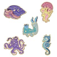Cute Conch Hippocampus Octopus Alloy Plating Unisex Brooches main image 6
