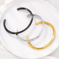 Stainless Steel IG Style Simple Style Roman Style Letter Swirl Pattern Bangle main image 11