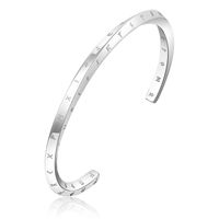 Stainless Steel IG Style Simple Style Roman Style Letter Swirl Pattern Bangle sku image 1