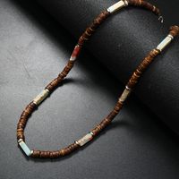 Ethnischer Stil Geometrisch Legierung Ein Naturstein Kokosnuss Schale Perlen Männer Halskette sku image 7