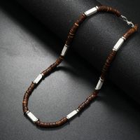 Ethnic Style Geometric Alloy Natural Stone Coconut Shell Beaded Men's Necklace sku image 4