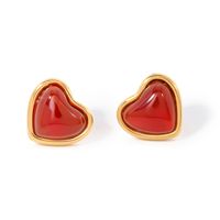 1 Pair IG Style Heart Shape Plating Stainless Steel Ear Studs main image 3