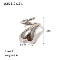 316 Stainless Steel  18K Gold Plated IG Style Plating Heart Shape Open Rings sku image 1