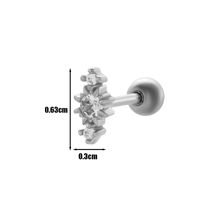 1 Piece Ear Cartilage Rings & Studs Simple Style Geometric 316 Stainless Steel  Copper Plating Inlay Zircon sku image 3