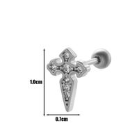1 Piece Ear Cartilage Rings & Studs Simple Style Geometric 316 Stainless Steel  Copper Plating Inlay Zircon sku image 13