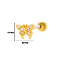 1 Piece Ear Cartilage Rings & Studs Simple Style Geometric 316 Stainless Steel  Copper Plating Inlay Zircon sku image 5