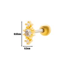 1 Piece Ear Cartilage Rings & Studs Simple Style Geometric 316 Stainless Steel  Copper Plating Inlay Zircon sku image 6