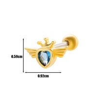 1 Piece Ear Cartilage Rings & Studs Simple Style Geometric 316 Stainless Steel  Copper Plating Inlay Zircon sku image 15