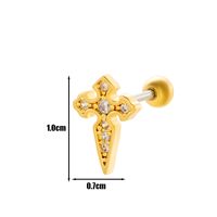 1 Piece Ear Cartilage Rings & Studs Simple Style Geometric 316 Stainless Steel  Copper Plating Inlay Zircon sku image 18