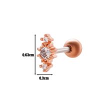 1 Piece Ear Cartilage Rings & Studs Simple Style Geometric 316 Stainless Steel  Copper Plating Inlay Zircon sku image 9