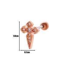 1 Piece Ear Cartilage Rings & Studs Simple Style Geometric 316 Stainless Steel  Copper Plating Inlay Zircon sku image 22