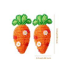 1 Pair Pastoral Carrot Handmade Braid Alloy Seed Bead Ear Studs main image 2