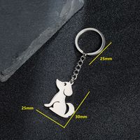 Japanese Style Sweet Artistic Animal Dog Stainless Steel Polishing Bag Pendant Keychain sku image 6