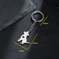 Japanese Style Sweet Artistic Animal Dog Stainless Steel Polishing Bag Pendant Keychain sku image 7