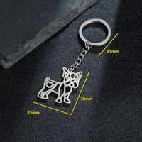 Japanese Style Sweet Artistic Animal Dog Stainless Steel Polishing Bag Pendant Keychain sku image 9