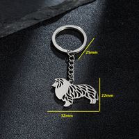 Japanese Style Sweet Artistic Animal Dog Stainless Steel Polishing Bag Pendant Keychain sku image 10