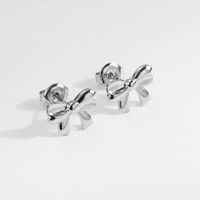 1 Pair Cute Simple Style Classic Style Bow Knot Plating Stainless Steel 18k Gold Plated Ear Studs sku image 1