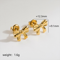 1 Pair Cute Simple Style Classic Style Bow Knot Plating Stainless Steel 18k Gold Plated Ear Studs main image 2