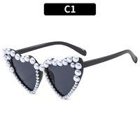 Vacation Wings Ac Special-Shaped Mirror Inlaid Pearls Full Frame Women's Sunglasses sku image 1