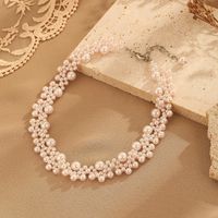 Elegant Round Freshwater Pearl Copper Beaded Necklace main image 4