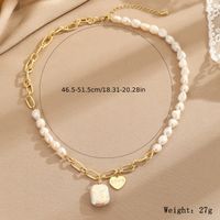 Elegant Round Freshwater Pearl Copper Beaded Necklace sku image 1
