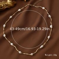 Elegant Round Freshwater Pearl Copper Beaded Necklace sku image 2