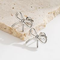 1 Pair Elegant Simple Style Classic Style Bow Knot Plating Stainless Steel 18k Gold Plated Ear Studs main image 5