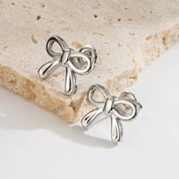 1 Pair Elegant Simple Style Classic Style Bow Knot Plating Stainless Steel 18k Gold Plated Ear Studs main image 4